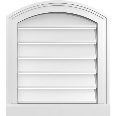 Ekena Millwork Arch Top Surface Mount PVC Gable Vent w/ 2"W x 2"P Brickmould Sill Frame, 18"W x 18"H GVPAR18X1803SN